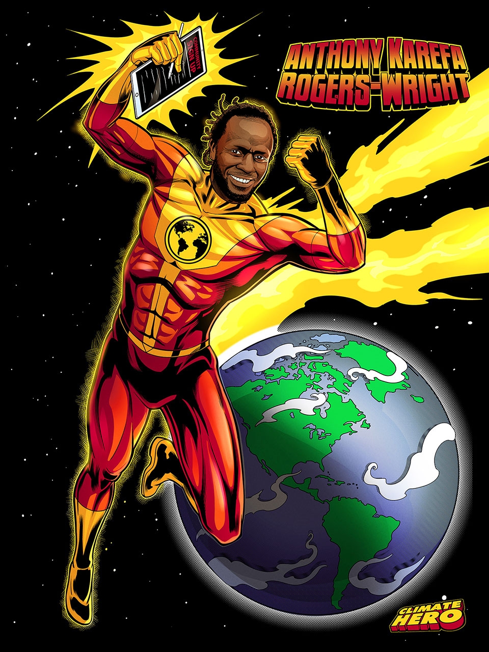 Anthony Karefa Rogers-Wright, Social and climate justice advocate. Artwork by Jeremy Packer