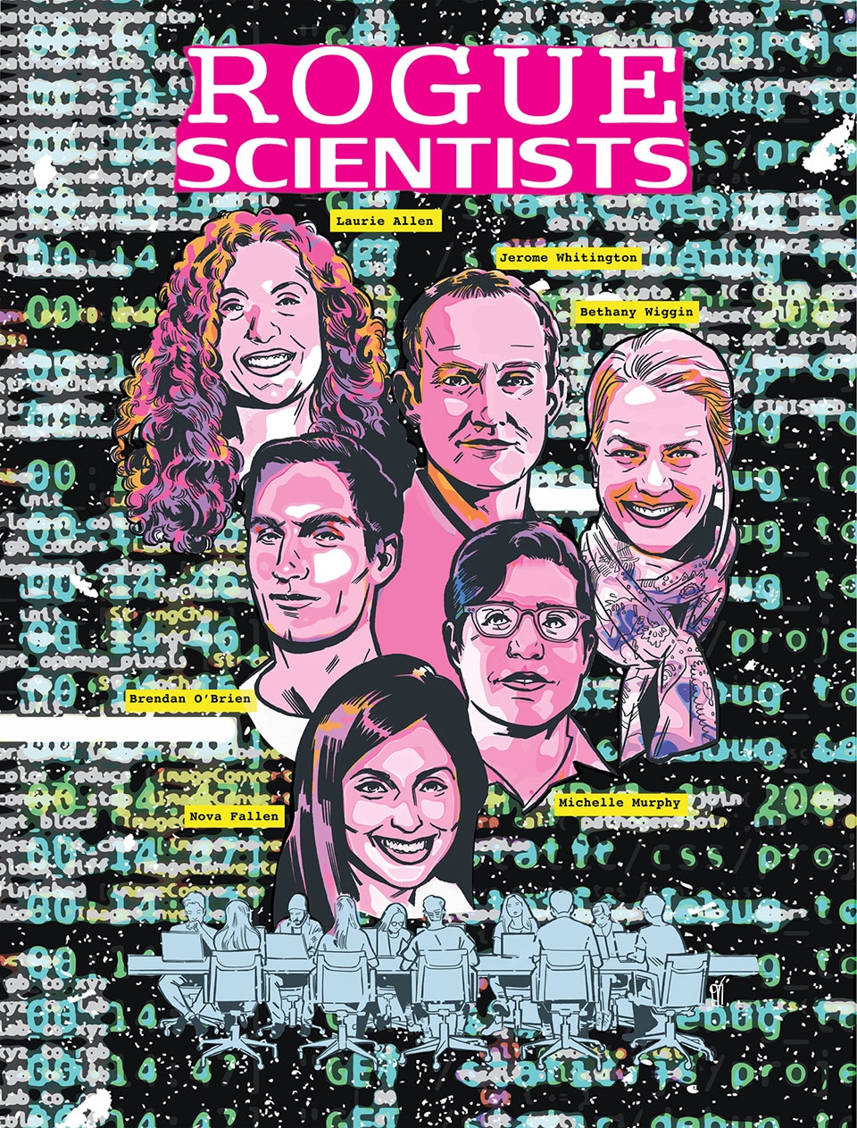 Rogue Scientists who saved environmental data. Artwork by Valentine DeLandro