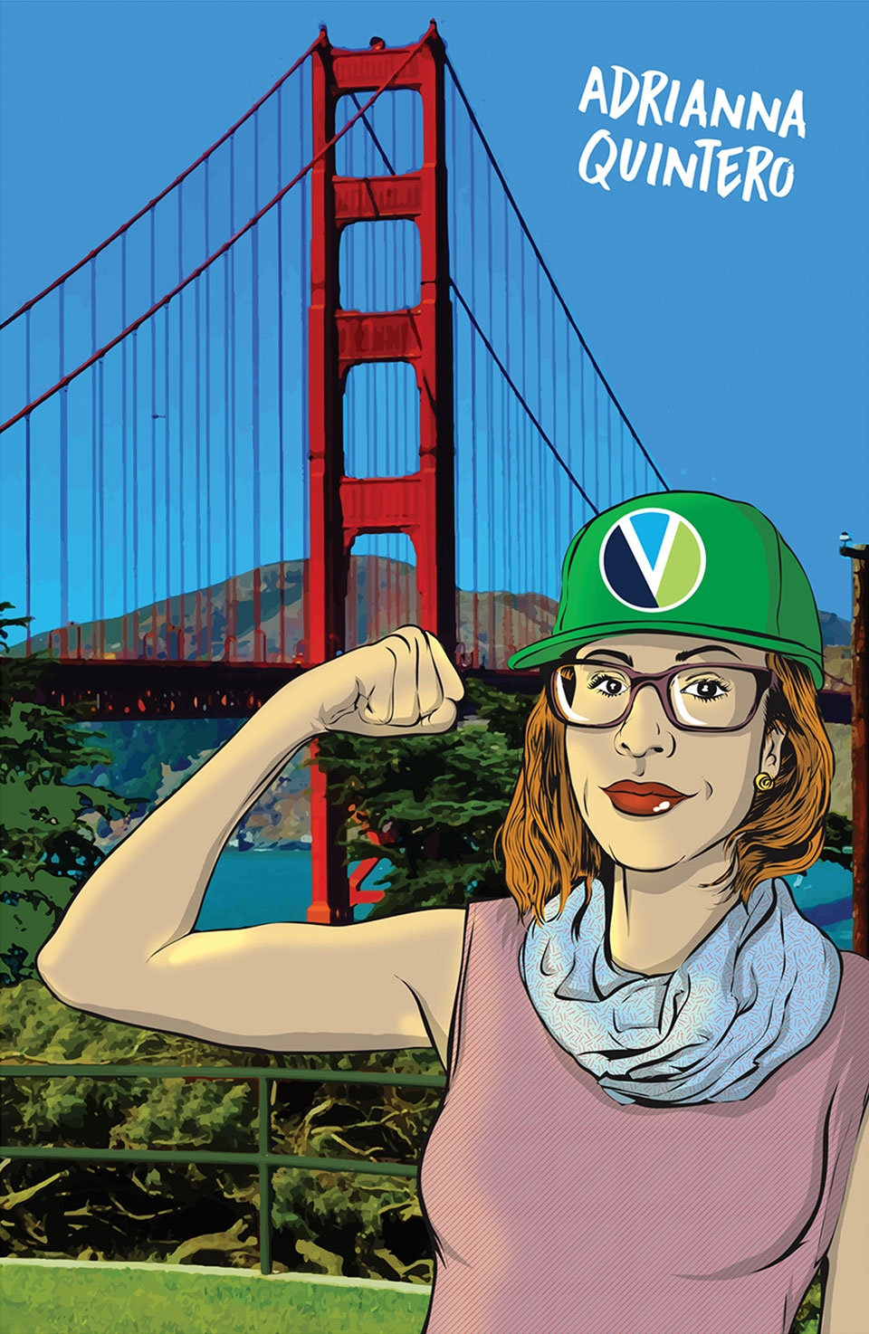 Adrianna Quintero, Executive Director of Voces Verdes. Artwork by Dan Goldman